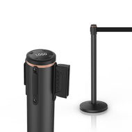 Stanchion Pole Black with Retractable Belt Black Jazz Series