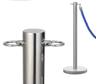 Stanchion Pole Silver with Flat Top